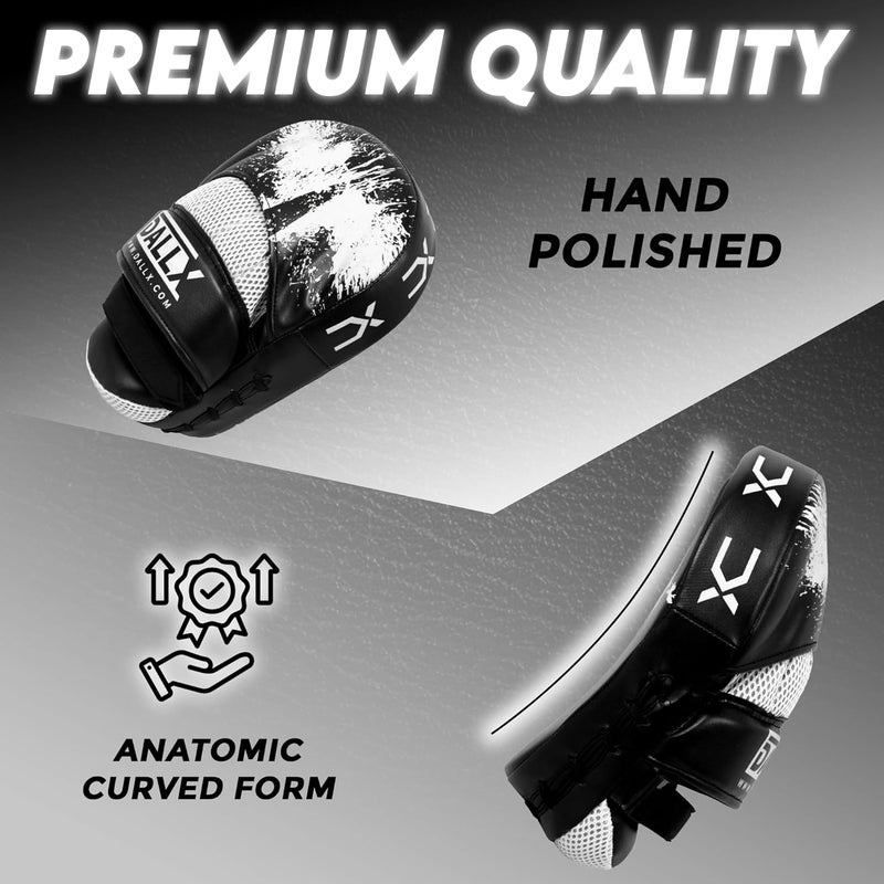 DALLX Sports Punch Mitts Target Focus Pads Hook and Jab Curved for MMA Training Martial Arts Karate Kickboxing Muay Thai with Adjustable Straps Ventilated - Image 4